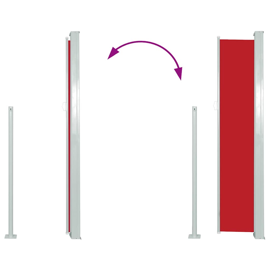 Patio Retractable Side Awning 100x500 cm Red