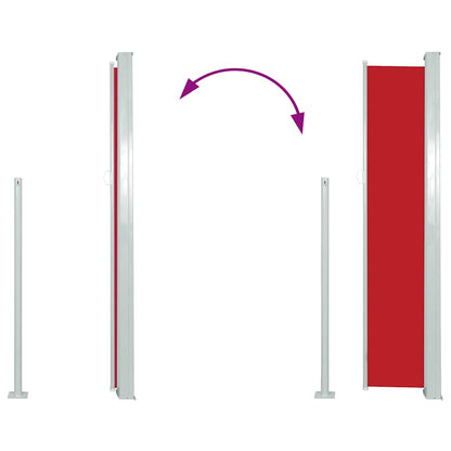 Patio Retractable Side Awning 100x500 cm Red
