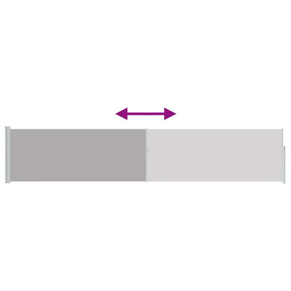Patio Retractable Side Awning 100x500 cm Grey
