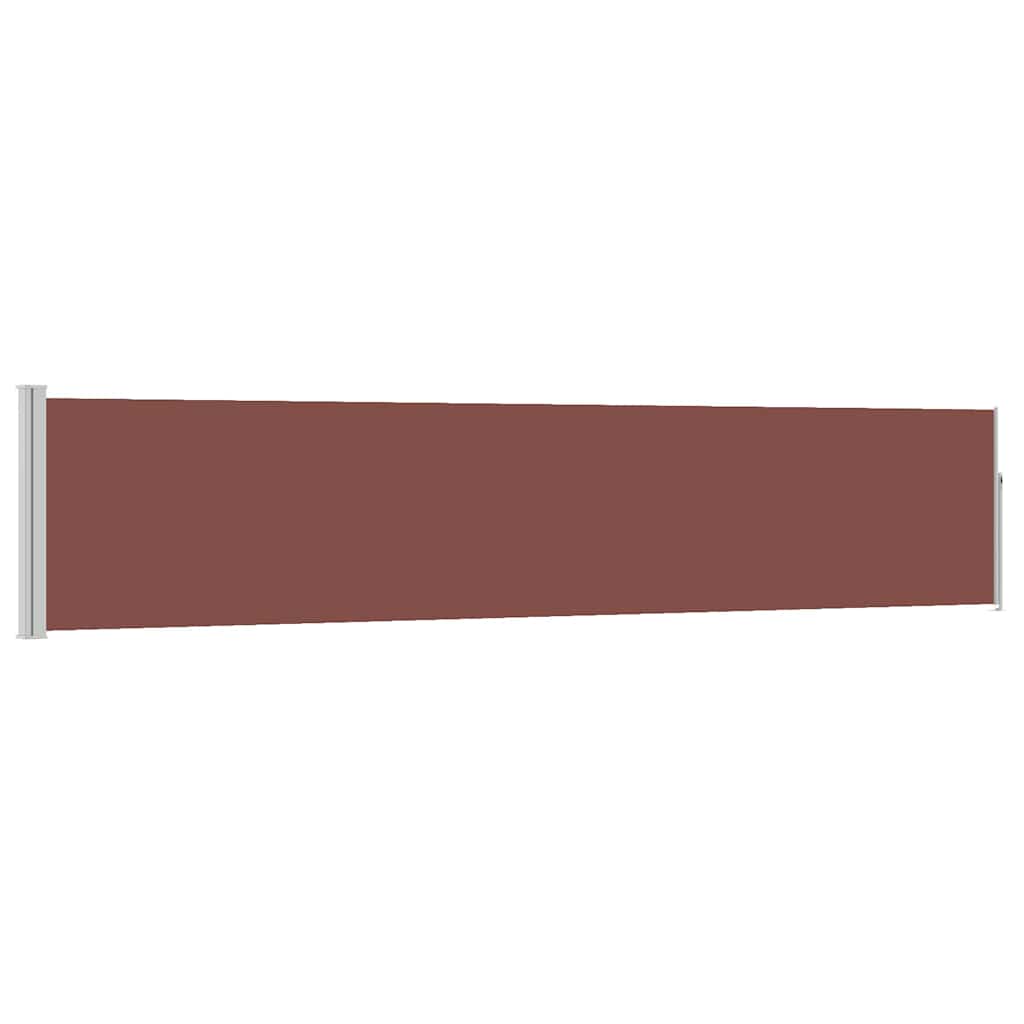 Patio Retractable Side Awning 100x500 cm Brown