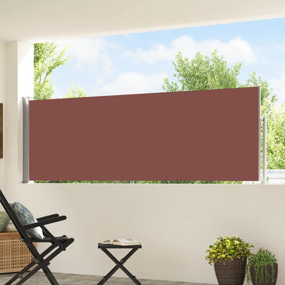 Patio Retractable Side Awning 100x500 cm Brown