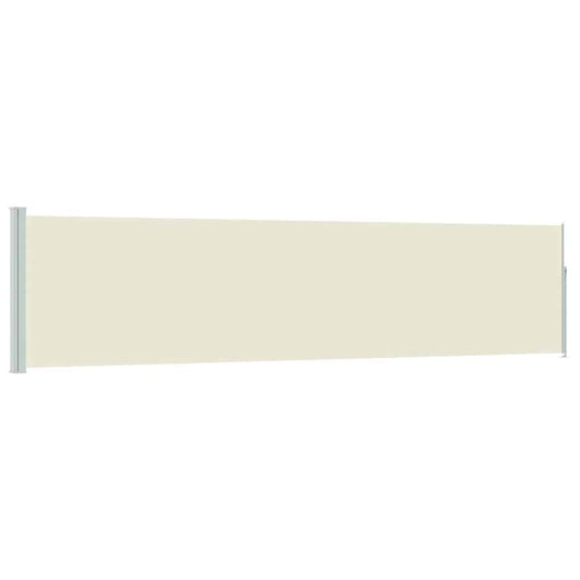 Patio Retractable Side Awning 120x500 cm Cream