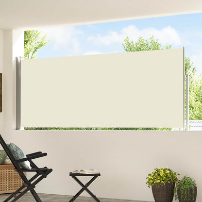 Patio Retractable Side Awning 120x500 cm Cream
