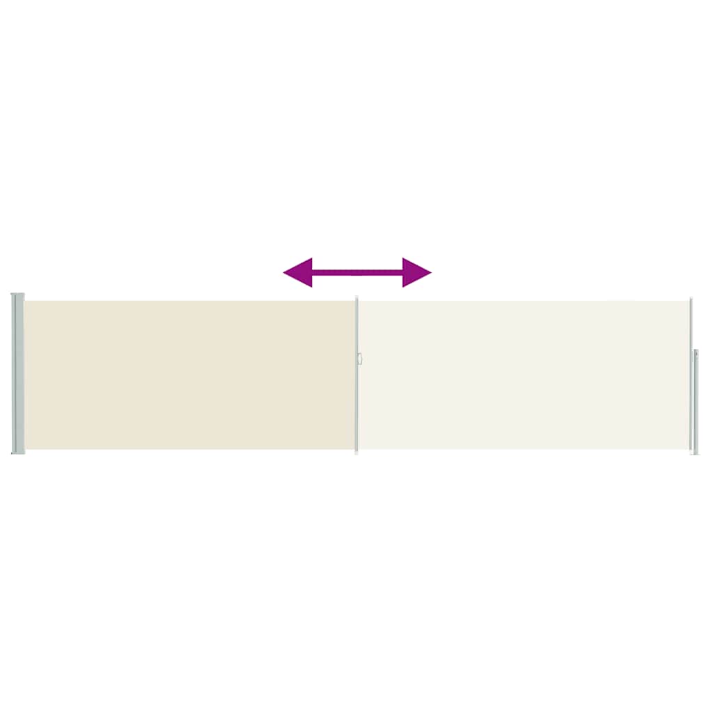 Patio Retractable Side Awning 120x500 cm Cream