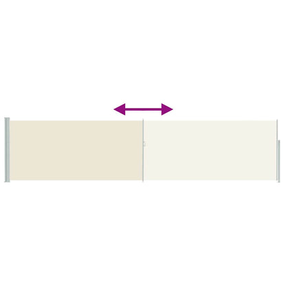 Patio Retractable Side Awning 120x500 cm Cream