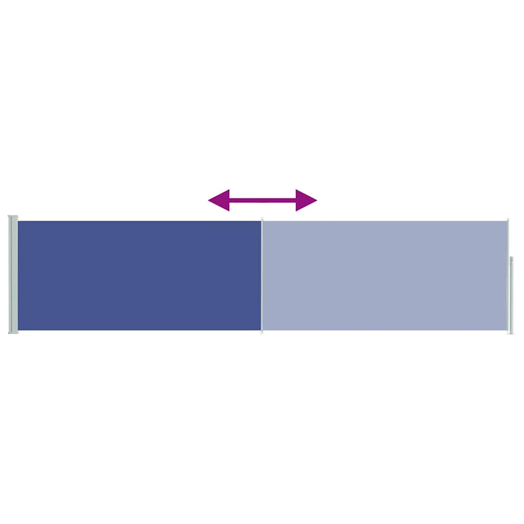 Side Awning | Blue fabric + grey steel cover
