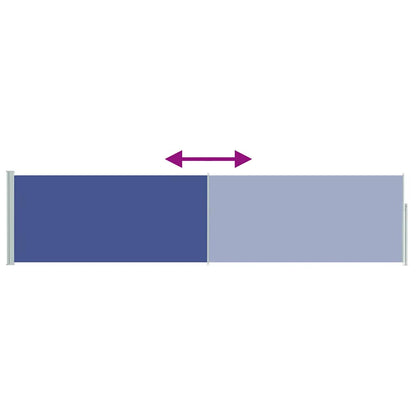 Side Awning | Blue fabric + grey steel cover