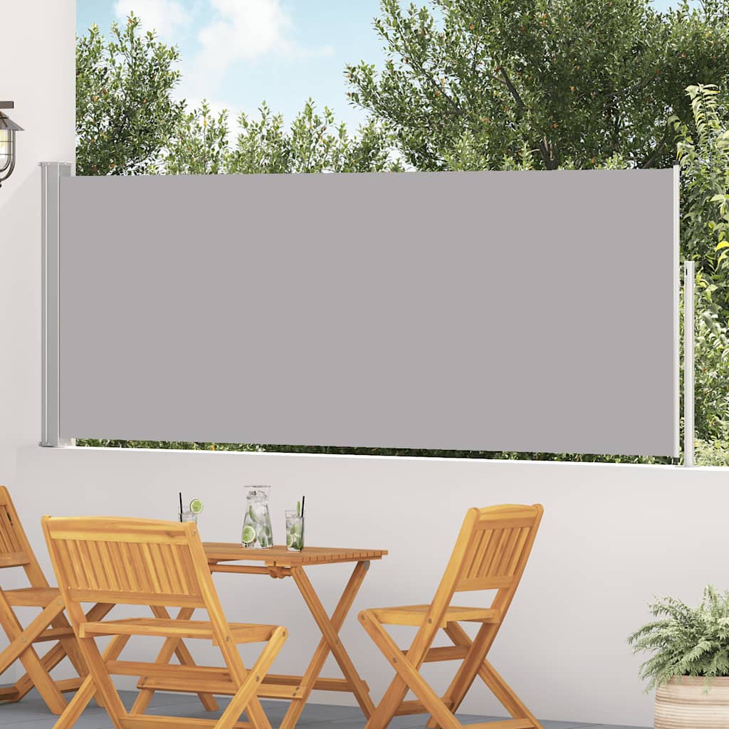Patio Retractable Side Awning 47.2"x196.9" Gray