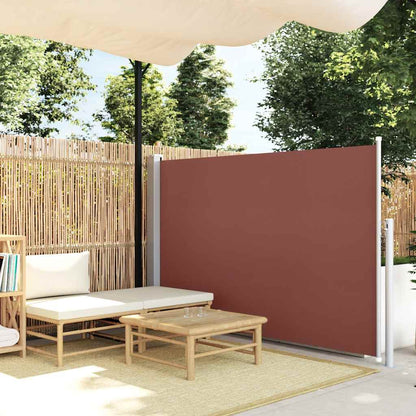 Patio Retractable Side Awning 140x500 cm Brown