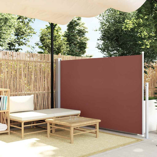 Side Awning | Brown | Polyester | 140x500 cm | Retractable