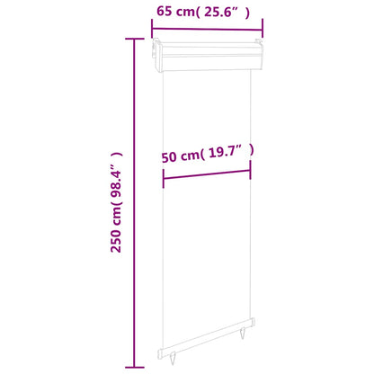 Balcony Vertical Awning | Cream | Polyester, Aluminium, Steel | 65x250 cm