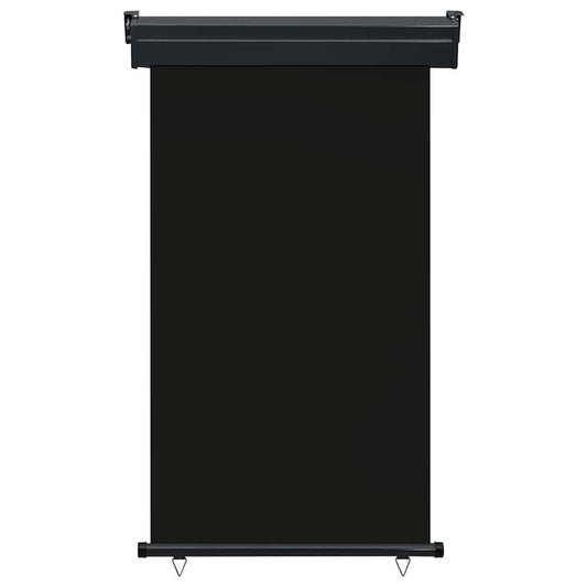 Balcony Side Awning | Black | Steel, Aluminium, Polyester | 105x250 cm
