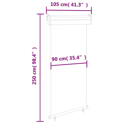 Balcony Side Awning 105x250 cm Brown