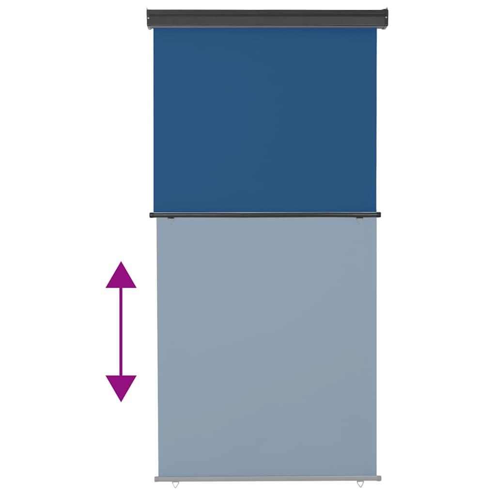 Balcony Side Awning | Blue | Steel, aluminium, fabric (100% polyester)