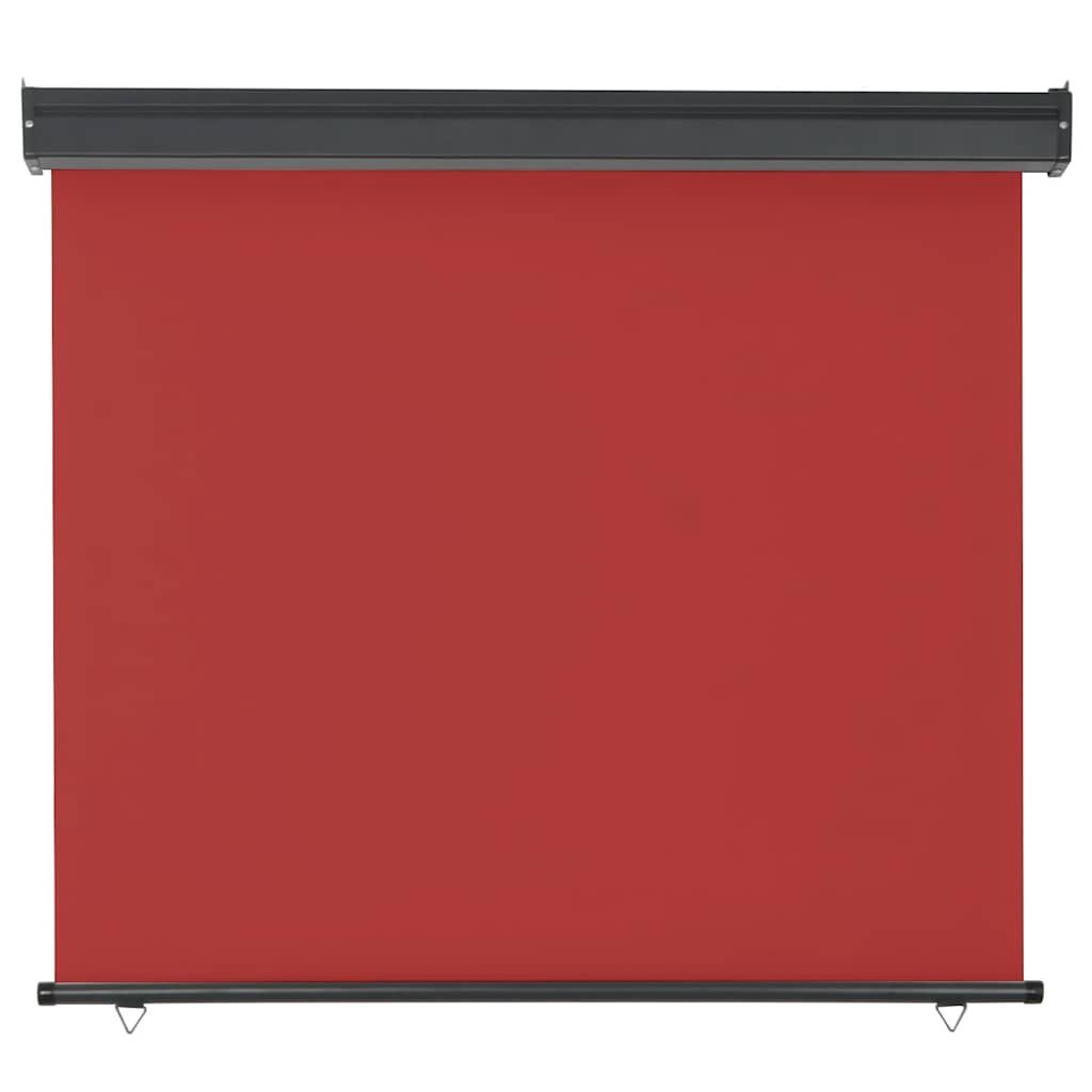 Balcony Side Awning | Red | Steel | 125 cm x 250 cm | Retractable