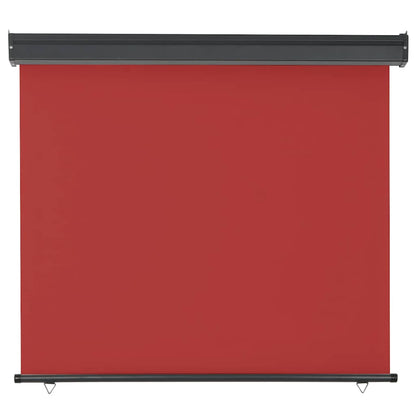 Balcony Side Awning | Red | Steel | 125 cm x 250 cm | Retractable