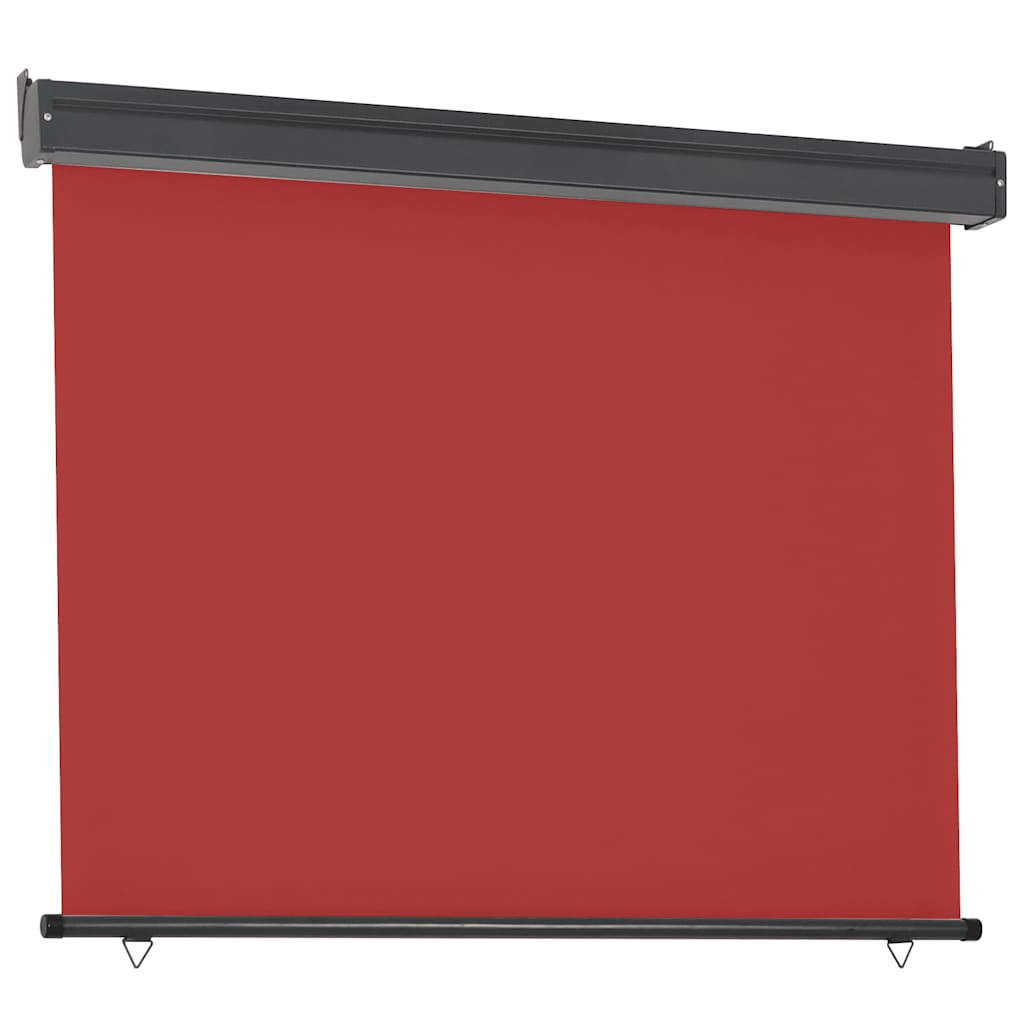 Balcony Side Awning | Red | Steel | 125 cm x 250 cm | Retractable