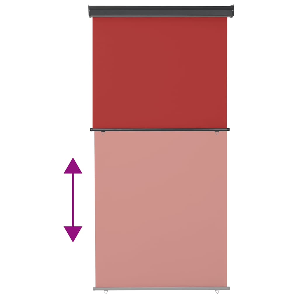 Balcony Side Awning | Red | Steel | 125 cm x 250 cm | Retractable