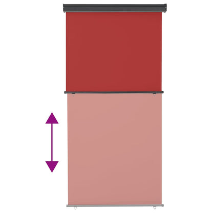 Balcony Side Awning | Red | Steel | 125 cm x 250 cm | Retractable