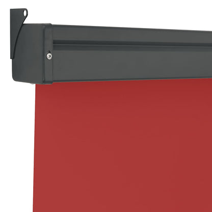Balcony Side Awning | Red | Steel | 125 cm x 250 cm | Retractable