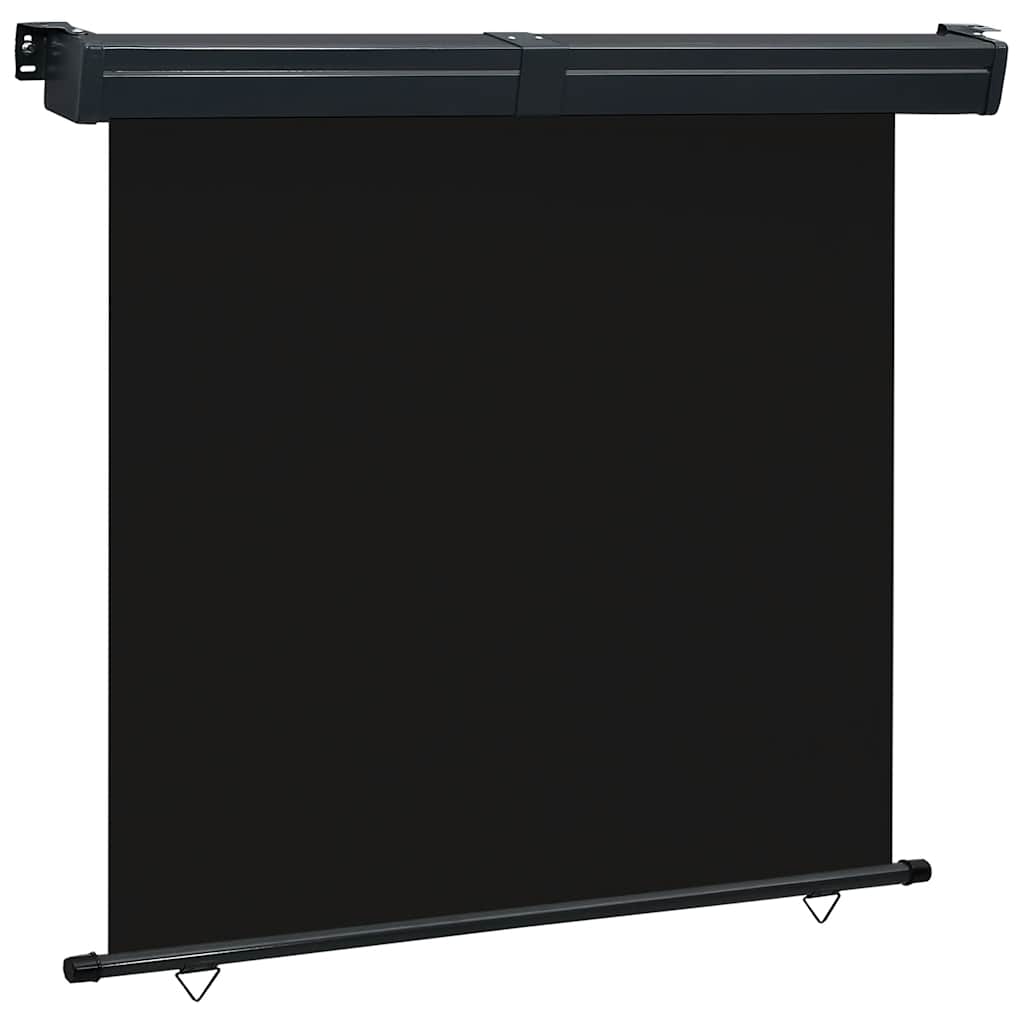 Balcony Side Awning | Black | Steel, aluminium, 100% polyester fabric