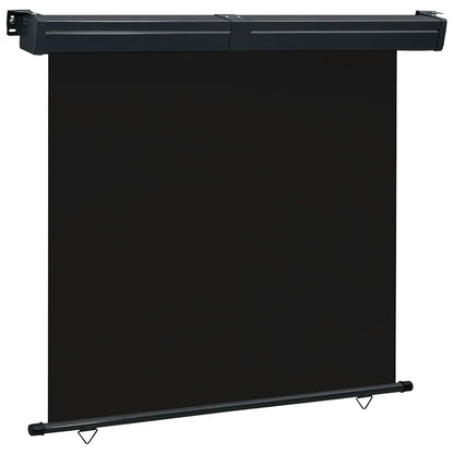 Balcony Side Awning | Black | Steel, aluminium, 100% polyester fabric
