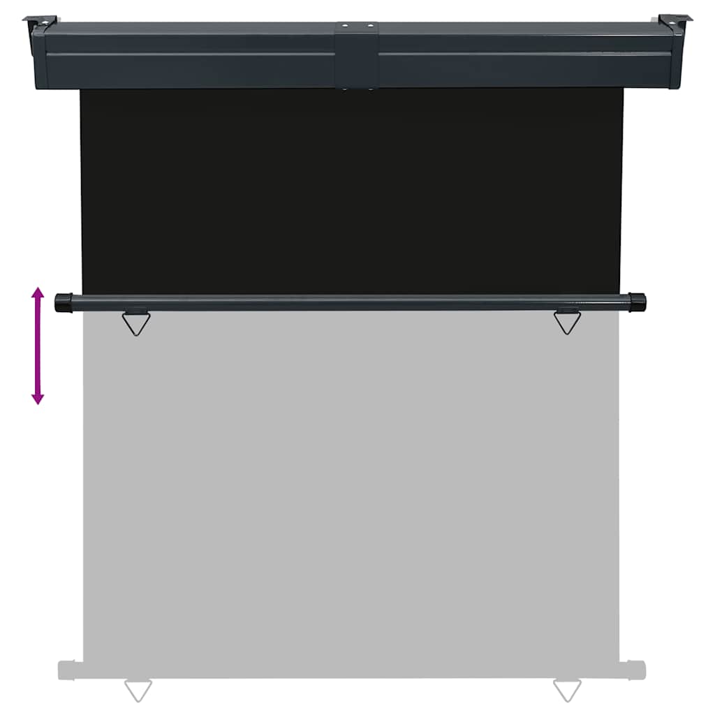 Balcony Side Awning | Black | Steel, aluminium, polyester | 175x250 cm