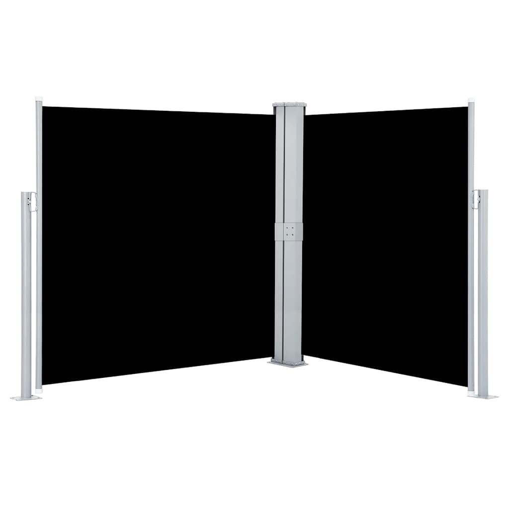 Retractable Side Awning Black 55.1"x236.2