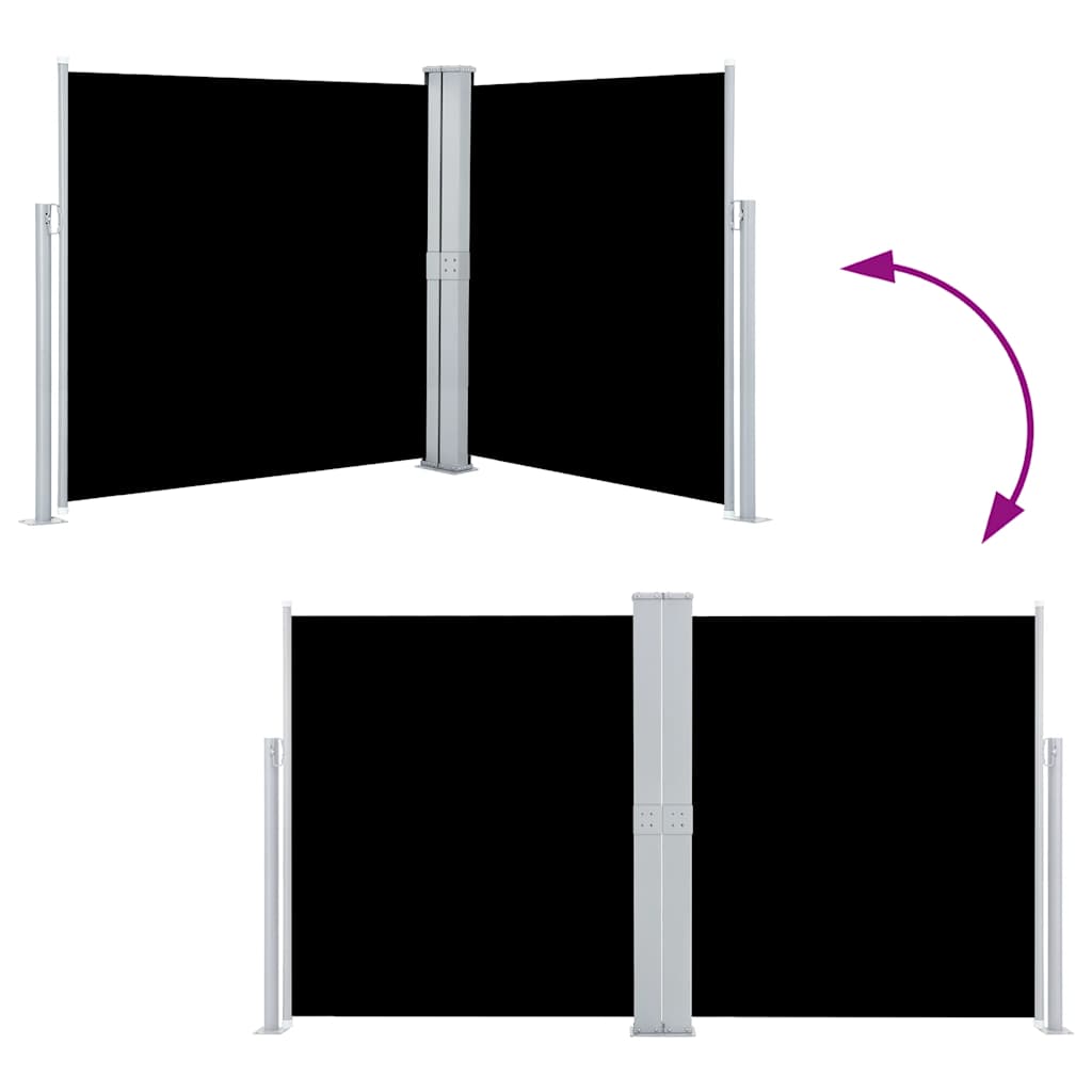 Retractable Side Awning Black 55.1"x236.2