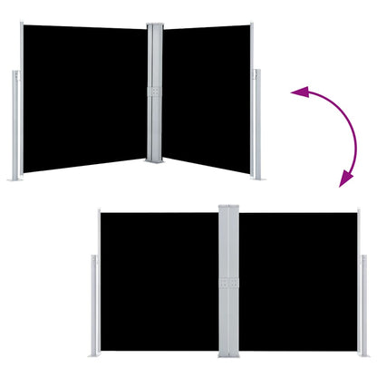 Retractable Side Awning Black 55.1"x236.2