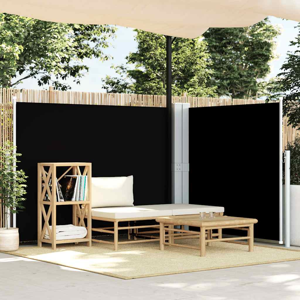 Retractable Side Awning Black 55.1"x236.2