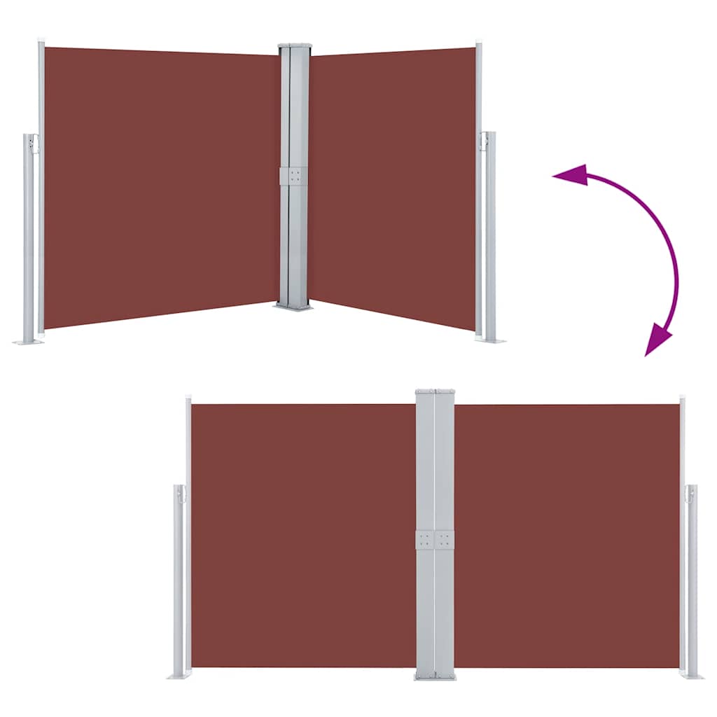 Retractable Side Awning Brown 140x600 cm