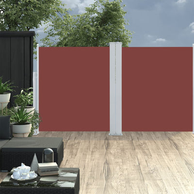 Retractable Side Awning Brown 55.1"x236.2"