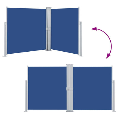 Retractable Side Awning Blue 160x600 cm