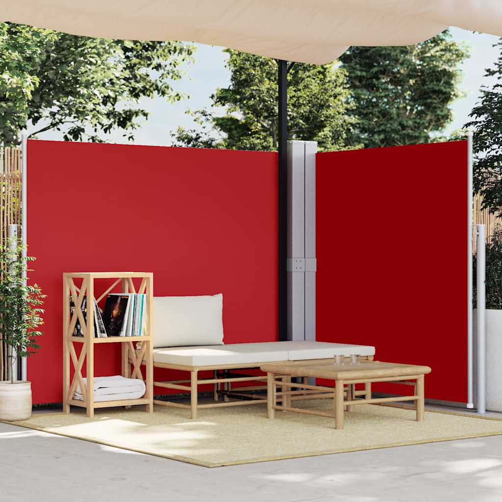 Retractable Side Awning Red 160x600 cm