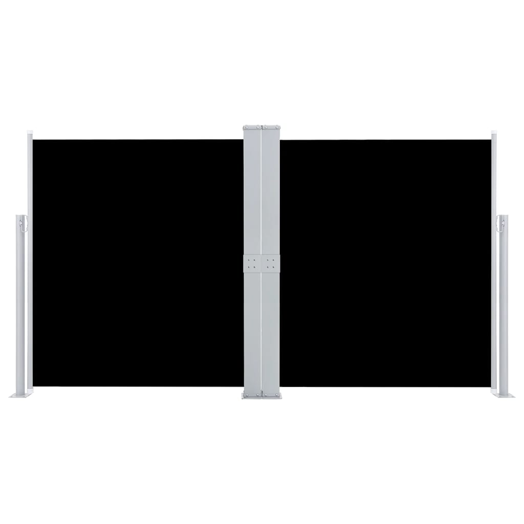 Patio Retractable Double Side Awning 66.9"x236.2" Black