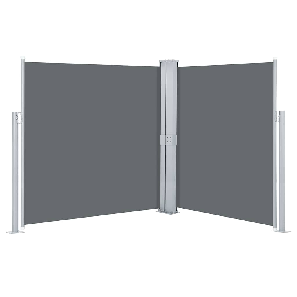 Patio Retractable Double Side Awning 66.9"x236.2" Anthracite
