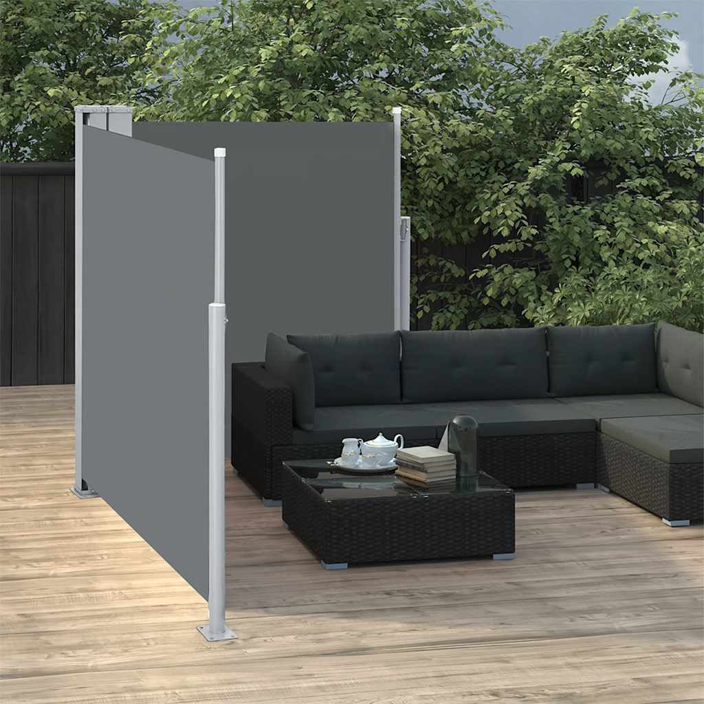 Patio Retractable Double Side Awning 66.9"x236.2" Anthracite
