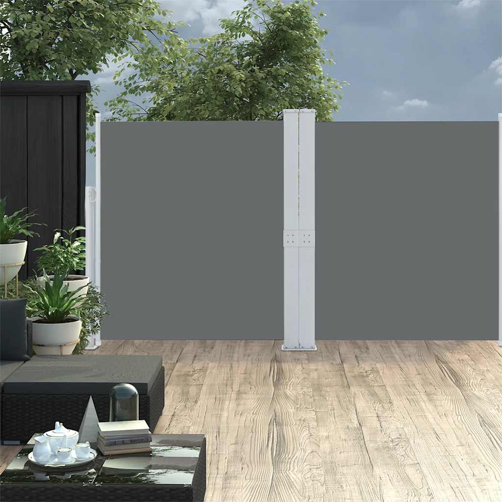 Patio Retractable Double Side Awning 66.9"x236.2" Anthracite