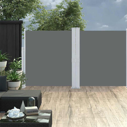 Patio Retractable Double Side Awning 66.9"x236.2" Anthracite