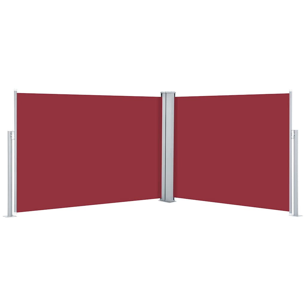 Retractable Side Awning Red 120x1000 cm