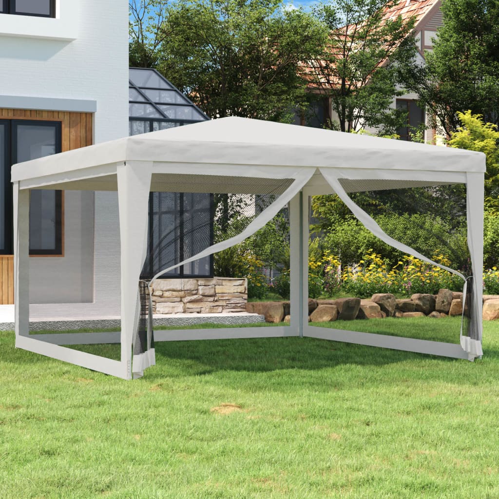 Party Tent with 4 Mesh Sidewalls 13.1'x13.1'White