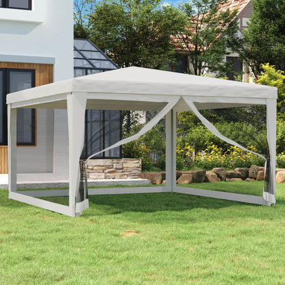 Party Tent with 4 Mesh Sidewalls 13.1'x13.1'White
