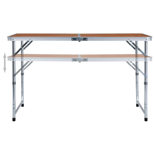 Foldable Camping Table Aluminium 120x60 cm