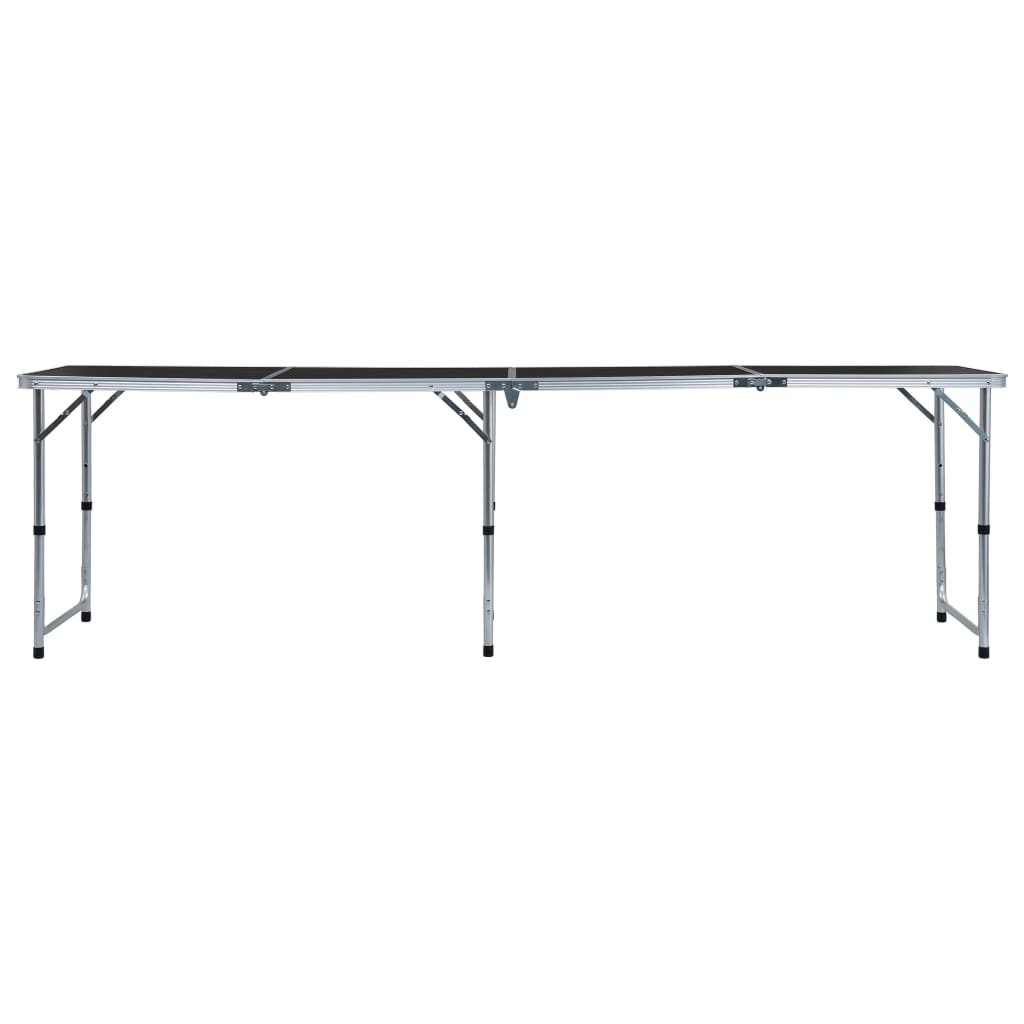 Foldable Camping Table Grey Aluminium 240x60 cm