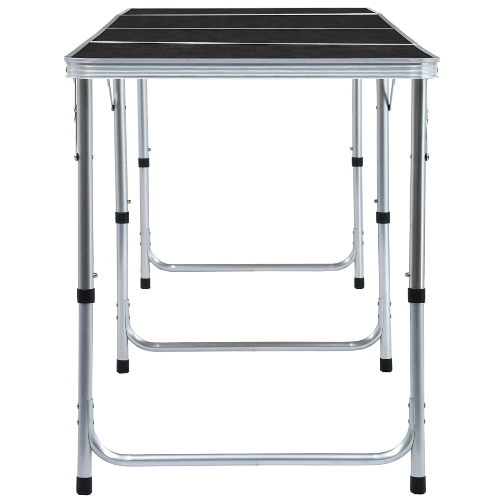 Foldable Camping Table Grey Aluminium 240x60 cm