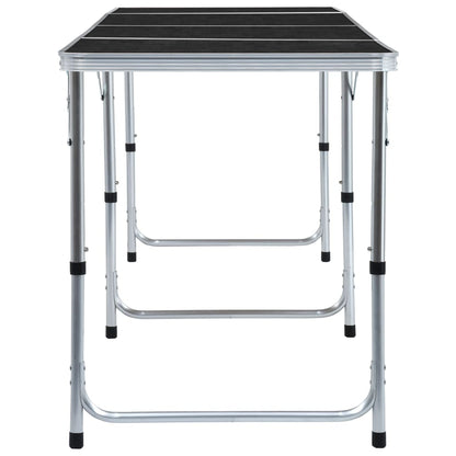 Foldable Camping Table Grey Aluminium 240x60 cm