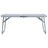 Folding Camping Table White Aluminium 60x40 cm