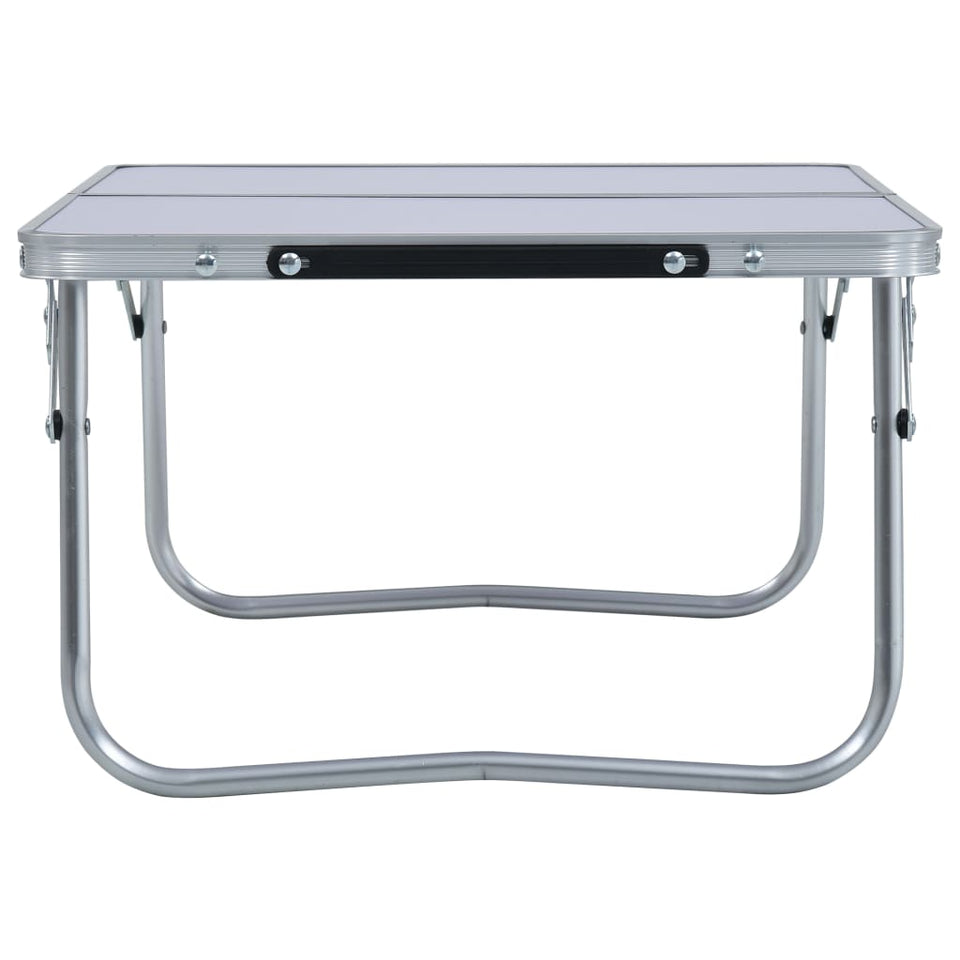 Folding Camping Table White Aluminium 60x40 cm