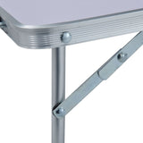 Folding Camping Table White Aluminium 60x40 cm